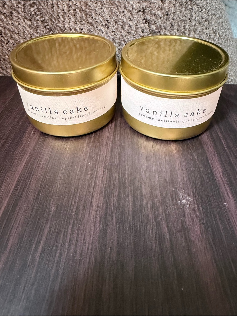 Very Rare Vanilla Cake Scented Tin Candles.